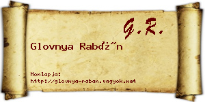 Glovnya Rabán névjegykártya